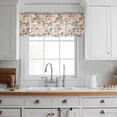 thumbnail image 3 of Mushroom Valance Curtains for Kitchen/Living Room/Bathroom/Bedroom Window, Rod Pocket Small Topper Half Short Window Curtains Voile Sheer Scarf, Pastoral Summer Botanical Watercolor Vintage 42"x12", 3 of 8