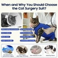 thumbnail image 5 of ROZKITCH Cat Recovery Suit, Elastic Cat Onesie after Surgery, Rear Leg and Abdomen Wound Protection, Cat Cone Collar Alternative, Blue, L, 5 of 8