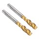 thumbnail image 1 of Uxcell 2pcs Broca de rosca de espiral M8 x 1 H2, herramienta de reparación de roscado recubierta de titanio, acero de alta velocidad M2 (HSS), 1 of 1