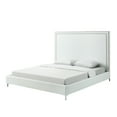 thumbnail image 2 of Inspired Home Raffaele PU Leather Bed Nailhead Trim King, White, 2 of 8