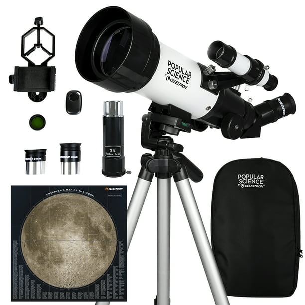Popular Science by Celestron Travel Scope 70 AZ Telescope and