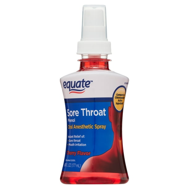 Equate Sore Throat Oral Anesthetic Spray, Cherry Flavor, 6 fl oz