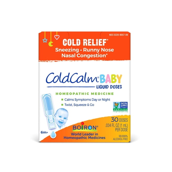 Boiron ColdCalm Baby Liquid Dose. Homeopathic Medicine for Cold Relief, Sneezing, Runny Nose, 30 Single Liquid Doses