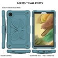 thumbnail image 7 of Kids Case for Samsung Galaxy Tab A7 Lite 8.7 2021 SM-T220/T225, Heavy Duty Hybrid Rugged Stand Protective Shockproof Cover with Shoulder Strap, Darkgreen, 7 of 7