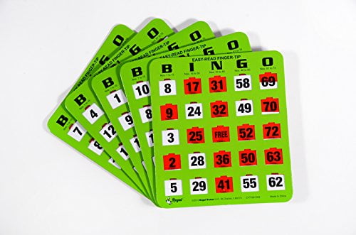 50 EASY SLIDE BINGO SHUTTER CARDS AVAILABLE IN 25 or 100 BLUE or GREEN 