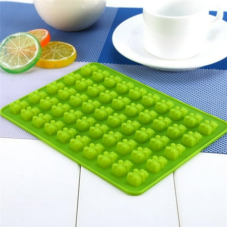 Chocolate Molds Bullets HURRISE 50 Gummy Maker Cavity Bear Chocolate Mold Novelty Silicone Chocolate Candy Ice Tray Blue/Green ()