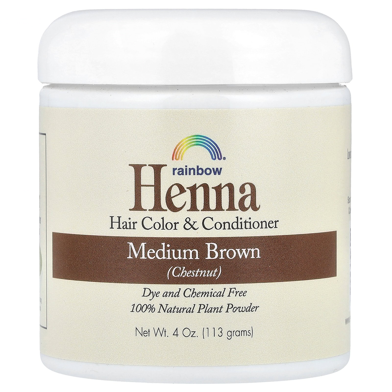 Rainbow Research Henna Hair Color & Conditioner, Medium Brown Chestnut, 4oz