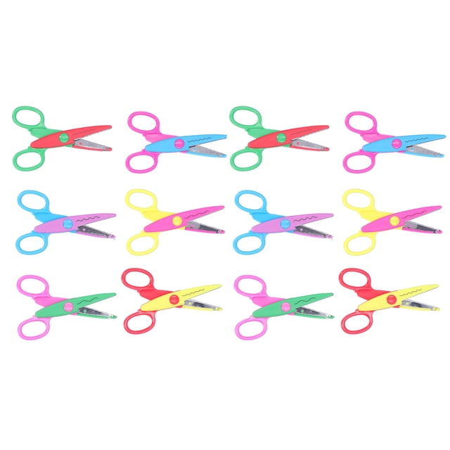 Edge Scissors, Art Decorative Scissors Scrapbooks Scissors Children Scissors, Ergonomic Grip Scissors 12pcs For School Office Home