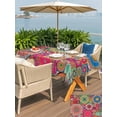 thumbnail image 4 of Outdoor Tablecloth with Umbrella Hole and Zipper, Colorful Ethnic Rectangle Table Cloth 52x70 Inch Waterproof Tablecloth, Modern Abstract National Geometric Red Picnic Table Cover for Patio Camping, 4 of 7