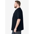 thumbnail image 3 of KingSize Men's Big & Tall Shrink-Less Lightweight Henley T-Shirt - 4XL, Black, 3 of 5