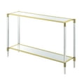 thumbnail image 3 of Convenience Concepts Royal Crest 2 Tier Acrylic Glass Console Table, Gold/Glass, 3 of 6