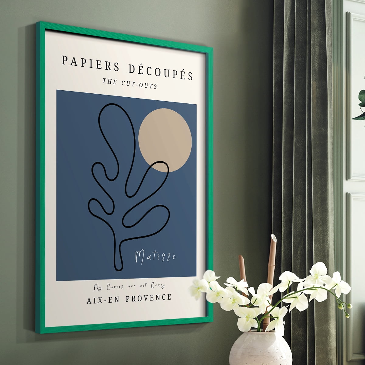 Matisse CCCLXXII in Green Solid Wood 8 x 10 Framed Print