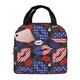 thumbnail image 1 of Fotbe American With Lips Bolsa Térmica con Estampado y Forro de Aluminio Grueso Bolsa de Almuerzo con Bolsillo Frontal para Hombres y Mujeres, Ideal para Trabajo, Escuela, 1 of 8