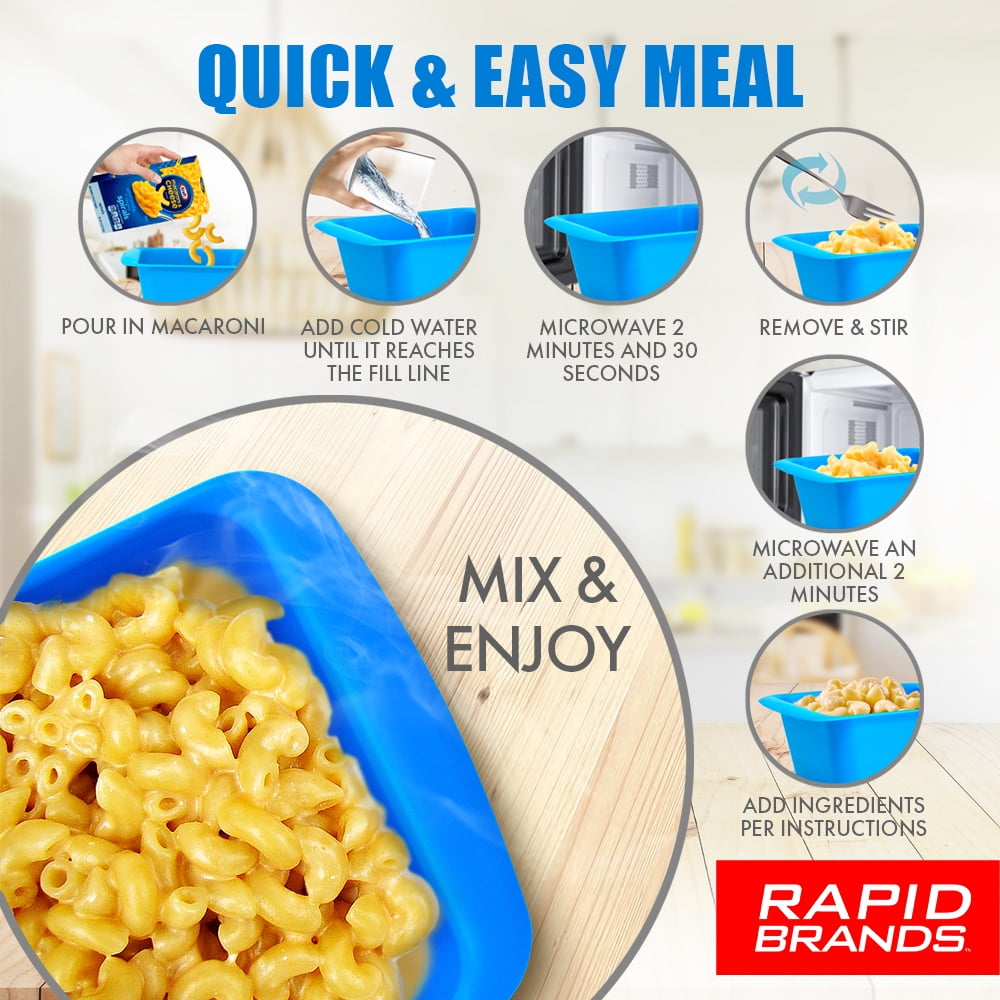 Rapid Mac Cooker | Microwave Macaroni & Cheese in 5 Minutes | Perfect for Dorm, Small Kitchen, or Office | Dishwasher-Safe, Microwaveable, BPA-Free