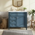 thumbnail image 3 of Euroco Freestanding Bathroom Vanity with Drawers and Cabinet Door Organizer, Modern Sink Cabinet, Easy Assembly, 3 of 9