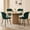 Green Textile Chairs, variant on 47" Round Dining Table Set of 4 Brown, Grey Synthetic Leather Sled Leg Dining Chair Set of 4
