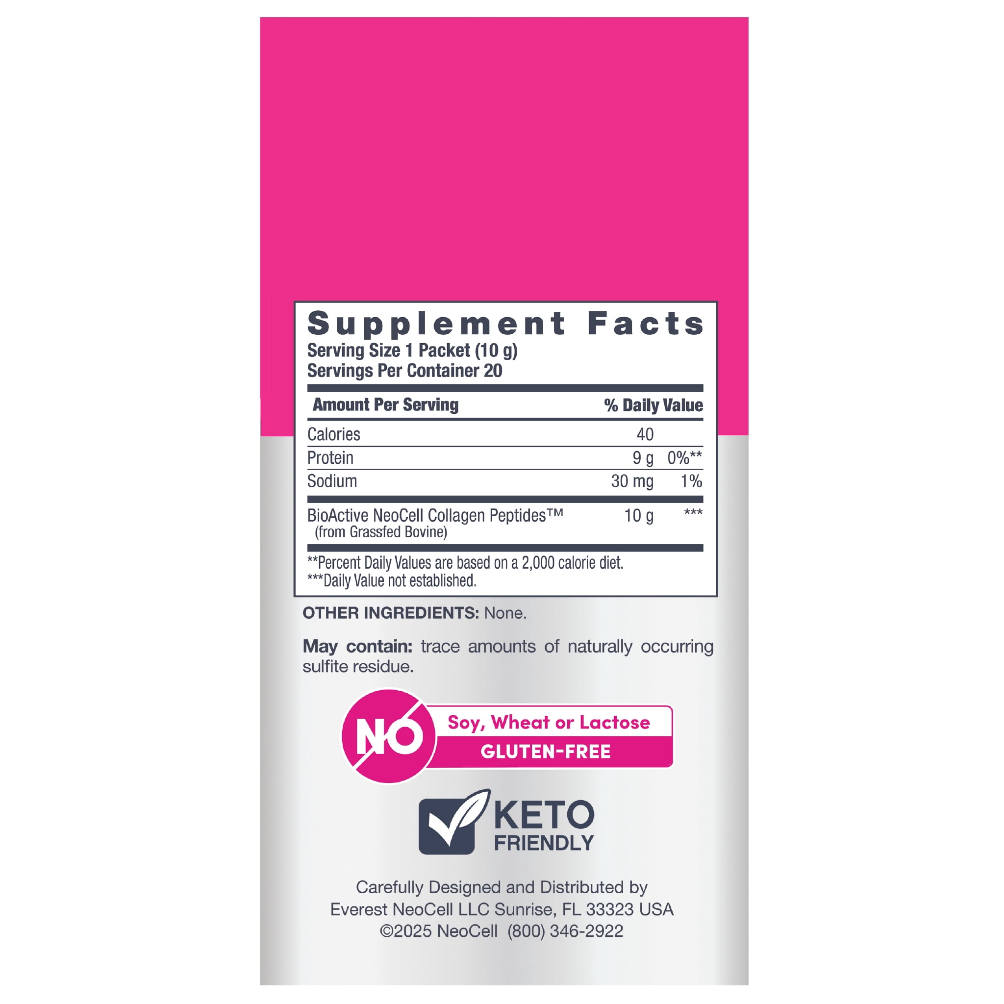 Grass Fed Collagen Peptides | 20 Collagen Stick Pack | Unflavored Powder for Men and Women | by NeoCell