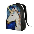 thumbnail image 2 of Cauagu Starry White Horse Print Backpacks,Travel Daypack Casual Laptop Backpack Bookbag Fits 15 Inch Computer for Men Women, 2 of 8