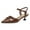 Brown, variant on FSJ Women Chic Buckled Ankle Strap Pointed Closed Toe Pumps Kitten Low Heels Slingback Office Daily Casual Shoes Size 8 Navy