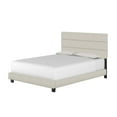 thumbnail image 6 of Boyd Sleep Sicily Off White Linen Queen Size Fully Upholstered Platform Bed Frame with Adjustable Headboard, 6 of 12