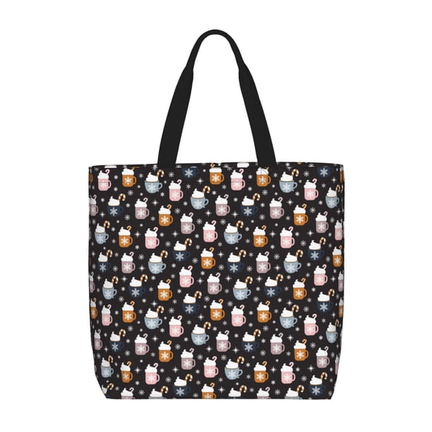Balery Snowflake Cream Hot Cocoa Bolsa de Mano para Mujeres con Cremallera, Bolsa de Gimnasio con Compartimentos, Bolsa para Laptop, Bolsa para Trabajo