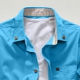 thumbnail image 4 of IYTR Mens Shirts Summer Slim Fit Daily Work Shirts Casual Comfy Solid Color Fashion Button-up Turndown Collar Short Sleeve T Shirts Sky Blue XXXL, 4 of 4