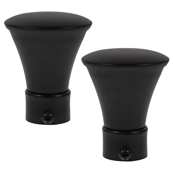 2pcs Curtain Rod Finials Iron Tips for Window Treatment Home Decor