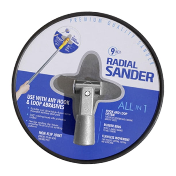 Lijadora de paneles de yeso, herramienta de pulido y lijado radial de 9 pulgadas con rotación de 360 grados, lijadora de pared profesional que ahorr Azul