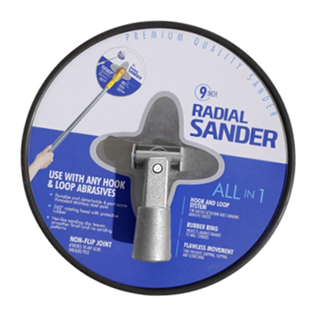 Lijadora de paneles de yeso, herramienta de pulido y lijado radial de 9 pulgadas con rotación de 360 grados, lijadora de pared profesional que ahorr Azul