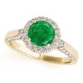 thumbnail image 2 of Aonejewelry 1.35 Ct. Halo Emerald and Diamond Engagement Ring Crafted In 14k Solid Yellow Gold (A+ , I2-I3), 2 of 2