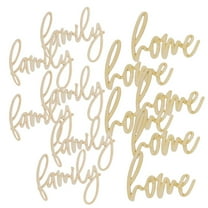 12pc Unfinished Wooden "Family" and "Home" Word Cutout Set - for DIY - Factory Direct Craft