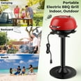 thumbnail image 6 of Spaco Grill, Outdoor BBQ Grill,1600W Portable Electric BBQ Grill with Removable Non-Stick Rack-Black & Red, 6 of 10