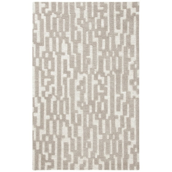 SAFAVIEH Cambridge Macy Geometric Wool Area Rug, Beige/Gray, 5' x 8'