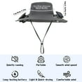 thumbnail image 2 of RoamRider Solar Fan Hat, Wide Brim Hat with Solar Fan Built in and 3-Speed Outdoor Adjustable Cooling - Solar & USB Charging, Gray, 2 of 7