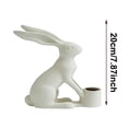 thumbnail image 2 of 7.87Inch Resin Bunny Taper Candle Holder - White Rabbit Candlestick for Easter, Farmhouse Home Decor & Table Centerpieces, 2 of 8
