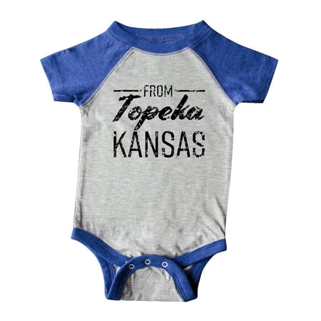 

Inktastic From Topeka Kansas in Black Distressed Text Gift Baby Boy or Baby Girl Bodysuit