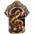 thumbnail image 2 of Camisas Vaqueras Para Hombre Manga Corta Casual Hombres Solapa Estampado Manga Corta Puños Botón Puerto Estilo Floral Camisa Sand Beach Hawaiianss Summer Top (Brown, L), 2 of 3
