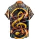 thumbnail image 2 of Camisas Vaqueras Para Hombre Manga Corta Casual Hombres Solapa Estampado Manga Corta Puños Botón Puerto Estilo Floral Camisa Sand Beach Hawaiianss Summer Top (Brown, L), 2 of 3