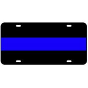 JASS GRAPHIX 2-D Heavy Duty Reflective Thin Blue Line License Plate Police Leo Car Tag