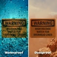 thumbnail image 6 of (2 Pack) High Voltage Watch For Overhead Lines OSHA Warning Sign 14 Inch X 10 Inch Indoor / Outdoor Rust-Free Aluminum Metal Signs for Workplace, Workshop, and Construction Site, Made, 6 of 8