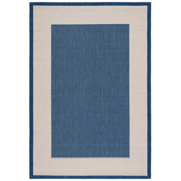 Safavieh Courtyard Justine Bordered Indoor/Outdoor Area Rug, Navy/Beige, 2' x 3'7"