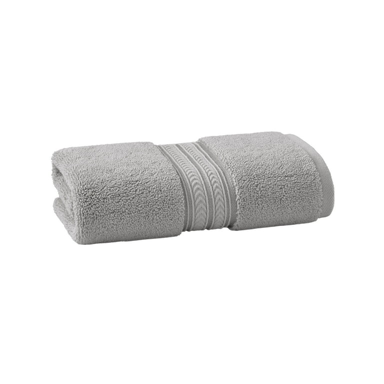 Better Homes and Gardens Thick and Plush Hand Towel, Soft Silver