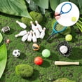 thumbnail image 3 of 24 Pcs Miniature Sports Set Mini Baseball Tennis Football Basketball Rugby Bowling Table Tennis Ball Clubs Ball Bats Mini House Decoration Accessories for Collection, 3 of 6