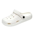 thumbnail image 2 of Men's Women's Garden Clogs, Classic Platform Clog Unisex -on Shoes Outdoor Beach Slippers Comfortable Mules Sandals(Male,White1), 2 of 8