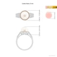 thumbnail image 5 of Angara Freshwater Cultured Pearl and Coffee Diamond Halo Ring in 14K White Gold for Women | June Birthstone Jewelry for Her, 5 of 8