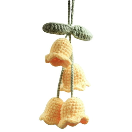 Vikakiooze Car Decorations For Women Car Diy Knitted Plant Decoration Car Decoration Rearview Mirror Pendant Creative Wool Accessories Inside The Car