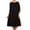 Black, variant on Women's Plus Size Casual 3/4 Sleeves Basic A-Line Pleated Solid Midi Dress