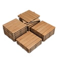 thumbnail image 1 of Yaheetech 27PCS Interlocking Fir Wood Deck Tiles for Patio, Striped Pattern, Natural Wood, 1 of 7