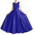 thumbnail image 2 of Mifsaly Formal Dresses for Girls Sleeveless Sequin Satin Pageant Dress Flower Girl Wedding Evening Party Gowns, 2 of 7