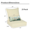 thumbnail image 4 of BPS 23x26x5 inch Outdoor Deep Seat Cushion, Water-Resistant Patio Furniture Cushions for Outdoor Chairs, Sofa, Couch, 2-Piece, Pale Yellow, 4 of 8